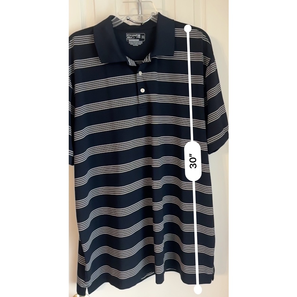 Chaps Golf 78 Mens XL Blue Stripe Stay Dry Polo Shirt Short Sleeve Nice-preowned - Picture 3 of 9